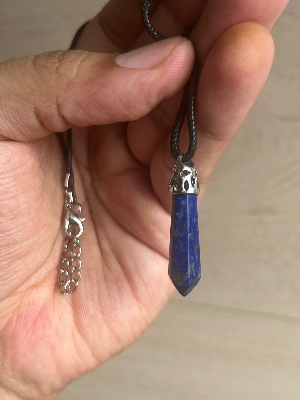 Lapis Lazuli Crystal Point Pendant